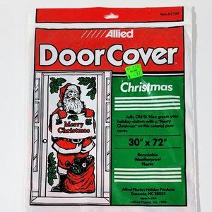 Vintage 1990 Allied Christmas Door Cover Santa 30" x 72" NEW Sealed Item #C120